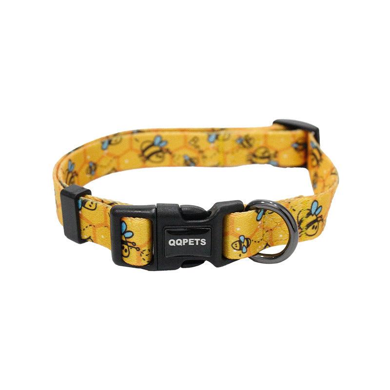 Geometric Bee Pattern Dog Collars-0